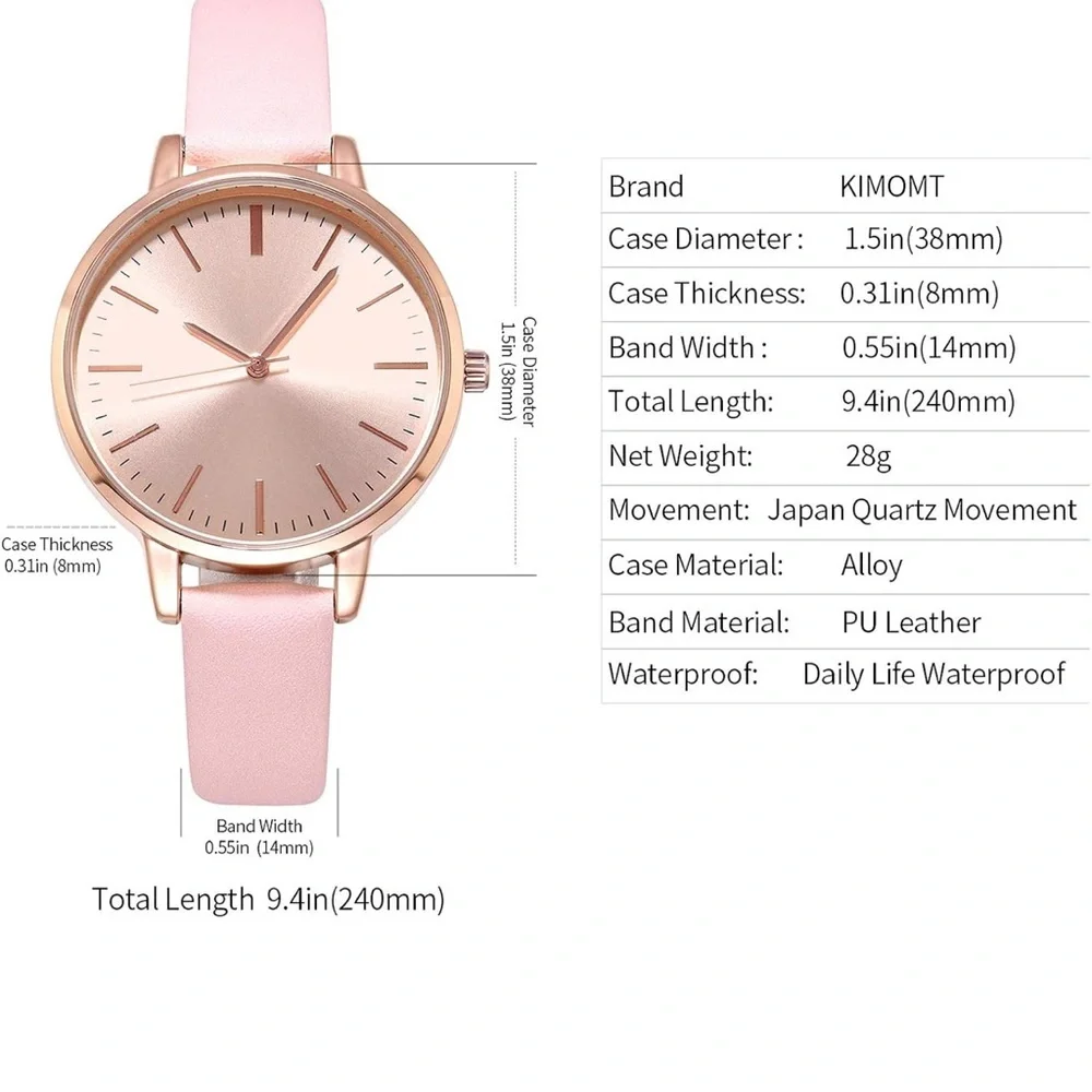 Women's Watches Leather Band Luxury Quartz Watches Waterproof Ladies Gift